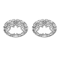 Bouquet Flower Decoration Pattern Cufflinks (oval) by Sapixe