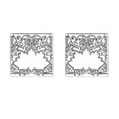 Bouquet Flower Decoration Pattern Cufflinks (square) by Sapixe