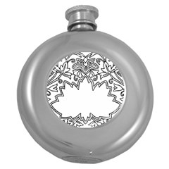 Bouquet Flower Decoration Pattern Round Hip Flask (5 Oz) by Sapixe