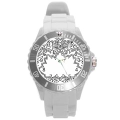 Bouquet Flower Decoration Pattern Round Plastic Sport Watch (l) by Sapixe