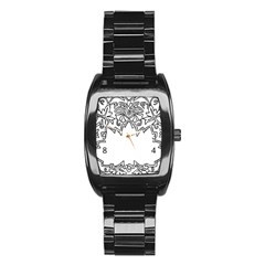 Bouquet Flower Decoration Pattern Stainless Steel Barrel Watch by Sapixe