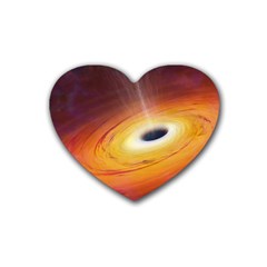 Black Hole Rubber Coaster (heart)  by Sapixe