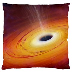 Black Hole Large Flano Cushion Case (two Sides) by Sapixe