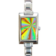 Burst Radial Shine Sunburst Sun Rectangle Italian Charm Watch by Sapixe