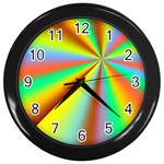 Burst Radial Shine Sunburst Sun Wall Clocks (Black) Front