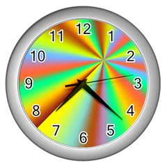 Burst Radial Shine Sunburst Sun Wall Clocks (silver)  by Sapixe