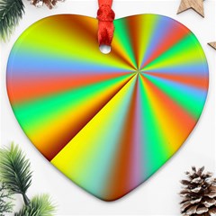 Burst Radial Shine Sunburst Sun Heart Ornament (two Sides) by Sapixe