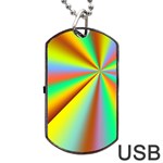 Burst Radial Shine Sunburst Sun Dog Tag USB Flash (Two Sides) Front