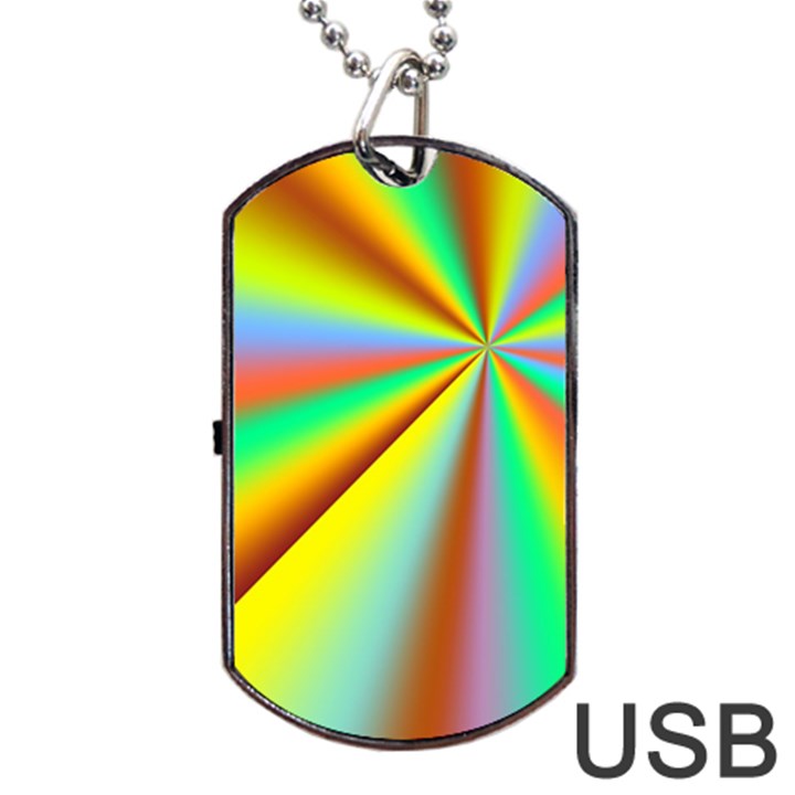 Burst Radial Shine Sunburst Sun Dog Tag USB Flash (Two Sides)