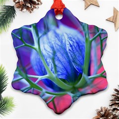 Blue Flowers With Thorns Ornament (snowflake)