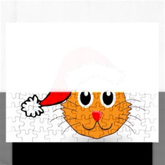 Cat Christmas Cartoon Clip Art Rectangular Jigsaw Puzzl by Sapixe