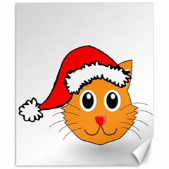 Cat Christmas Cartoon Clip Art Canvas 8  X 10  by Sapixe