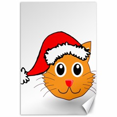 Cat Christmas Cartoon Clip Art Canvas 24  X 36  by Sapixe