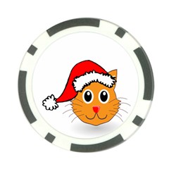 Cat Christmas Cartoon Clip Art Poker Chip Card Guard by Sapixe