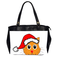 Cat Christmas Cartoon Clip Art Office Handbags (2 Sides)  by Sapixe