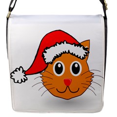 Cat Christmas Cartoon Clip Art Flap Messenger Bag (s) by Sapixe