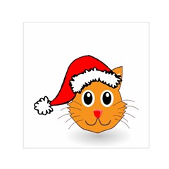 Cat Christmas Cartoon Clip Art Small Satin Scarf (square) by Sapixe