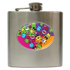 Cartoon Pattern Hip Flask (6 Oz) by Sapixe