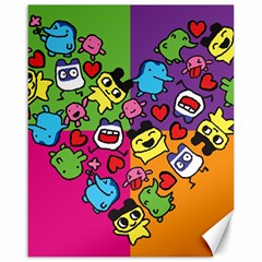 Cartoon Pattern Canvas 16  X 20   by Sapixe