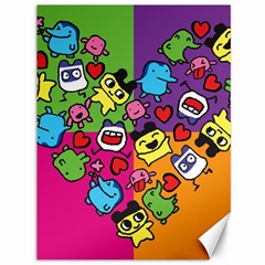 Cartoon Pattern Canvas 36  X 48   by Sapixe