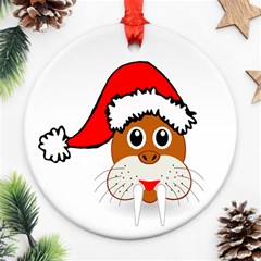 Child Of Artemis Christmas Animal Clipart Round Ornament (two Sides) by Sapixe