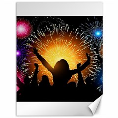 Celebration Night Sky With Fireworks In Various Colors Canvas 36  X 48   by Sapixe