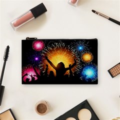 Celebration Night Sky With Fireworks In Various Colors Cosmetic Bag (small)  by Sapixe