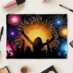 Celebration Night Sky With Fireworks In Various Colors Cosmetic Bag (xl) by Sapixe