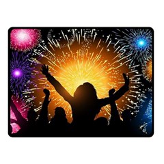 Celebration Night Sky With Fireworks In Various Colors Fleece Blanket (small) by Sapixe