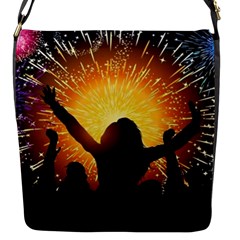 Celebration Night Sky With Fireworks In Various Colors Flap Messenger Bag (s) by Sapixe