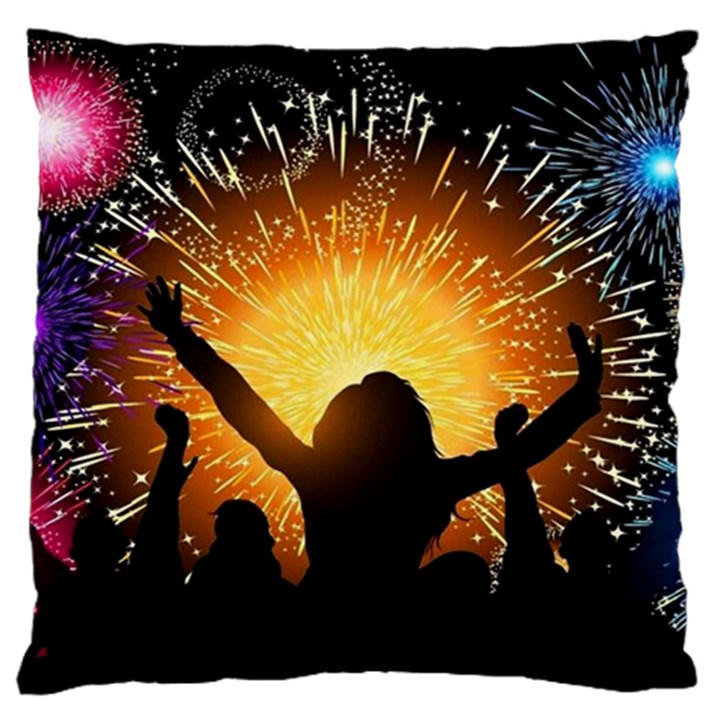 Celebration Night Sky With Fireworks In Various Colors Standard Flano Cushion Case (Two Sides)