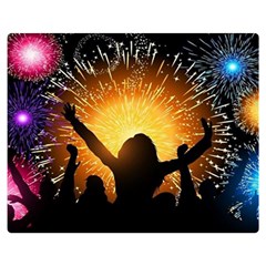 Celebration Night Sky With Fireworks In Various Colors Double Sided Flano Blanket (medium)  by Sapixe