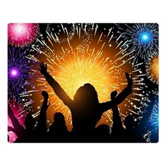 Celebration Night Sky With Fireworks In Various Colors Double Sided Flano Blanket (large)  by Sapixe