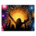 Celebration Night Sky With Fireworks In Various Colors Double Sided Flano Blanket (Large)  80 x60  Blanket Front