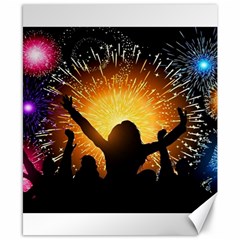 Celebration Night Sky With Fireworks In Various Colors Canvas 8  X 10  by Sapixe