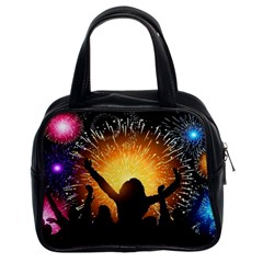 Celebration Night Sky With Fireworks In Various Colors Classic Handbags (2 Sides) by Sapixe