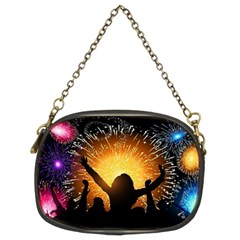 Celebration Night Sky With Fireworks In Various Colors Chain Purses (two Sides)  by Sapixe