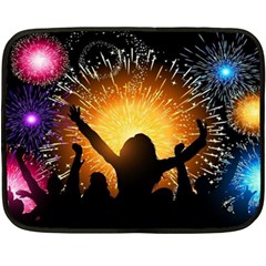 Celebration Night Sky With Fireworks In Various Colors Double Sided Fleece Blanket (mini)  by Sapixe