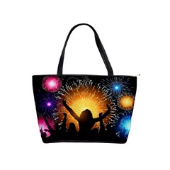 Celebration Night Sky With Fireworks In Various Colors Shoulder Handbags by Sapixe