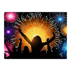 Celebration Night Sky With Fireworks In Various Colors Double Sided Flano Blanket (mini)  by Sapixe