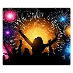 Celebration Night Sky With Fireworks In Various Colors Double Sided Flano Blanket (small)  by Sapixe