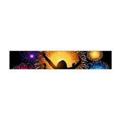 Celebration Night Sky With Fireworks In Various Colors Flano Scarf (mini) by Sapixe