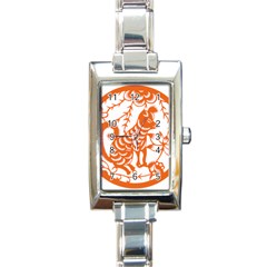 Chinese Zodiac Dog Rectangle Italian Charm Watch by Sapixe