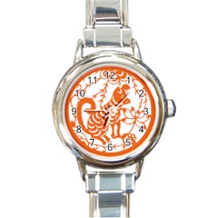 Chinese Zodiac Dog Round Italian Charm Watch by Sapixe