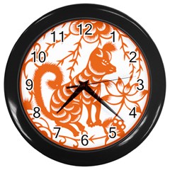 Chinese Zodiac Dog Wall Clocks (black)