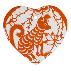 Chinese Zodiac Dog Heart Ornament (two Sides) by Sapixe