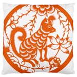 Chinese Zodiac Dog Large Cushion Case (Two Sides) Back