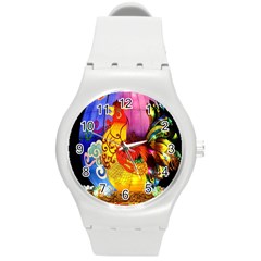 Chinese Zodiac Signs Round Plastic Sport Watch (m) by Sapixe