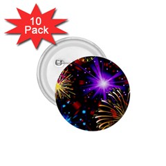 Celebration Fireworks In Red Blue Yellow And Green Color 1 75  Buttons (10 Pack) by Sapixe