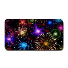 Celebration Fireworks In Red Blue Yellow And Green Color Medium Bar Mats by Sapixe